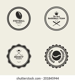 abstract sports labels on a white background
