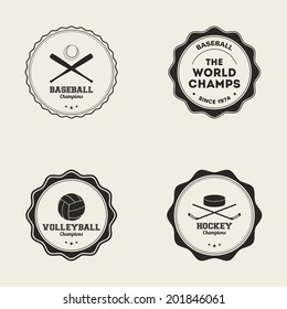 abstract sports labels on a white background