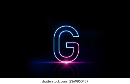 Abstract sports Light out technology and with Letter G English glowing in the dark, pink blue neon light Hitech communication concept innovation background,  vector design