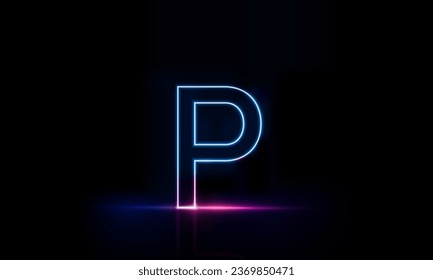 Abstract sports Light out technology and with Letter L English glowing in the dark, pink blue neon light Hitech communication concept innovation background,  vector design