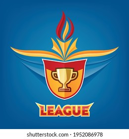 abstract sports logo with stylized flame