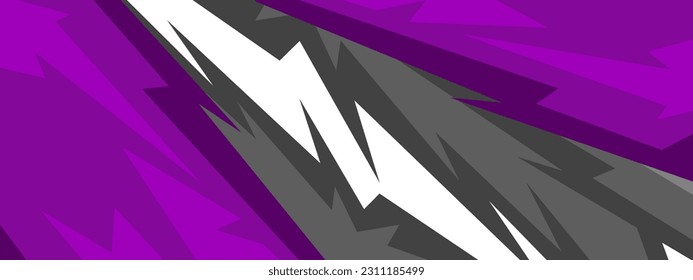 Abstract sports racing concept banner background illustration. Geometric purple and grey pattern vector illustration
