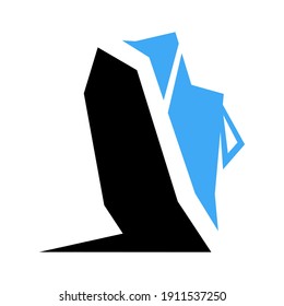 Abstract sports running shoe symbol on white backdrop. Design element