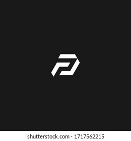 Abstract sports strong logo with letters F or FD or PF