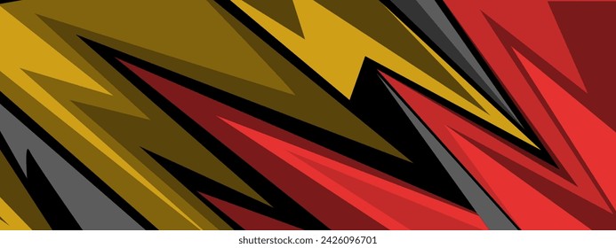 Abstract sports style banner in red and yellow colors. Vector banner design