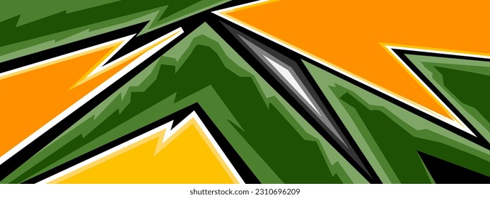 Abstract sports style banner in yellow and green colors.