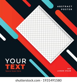 abstract sports style social post banner design