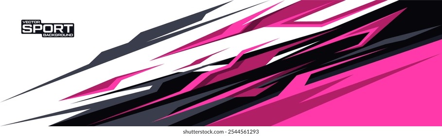 Fundo desportivo abstrato com cores exclusivas. Design gráfico de corrida abstrato, design vetorial para envoltório de veículos, t-shirt, camisa, gamer, esporte, carro de corrida, rali e aventura pronto para imprimir.