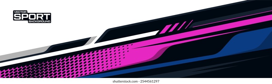 Abstract sporty background with exclusive colors. Abstract racing graphic design, vector design for vehicle wrap, t-shirt, jersey, gamer, esport, racing car, rally, and adventure ready to print.