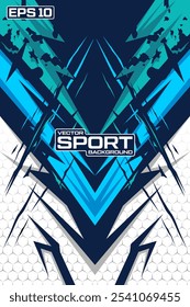 Resumo desportivo. Design gráfico de corrida abstrato, design vetorial para envoltório de veículos, camisa, gamer, esporte, carro de corrida, rali e aventura pronto para imprimir