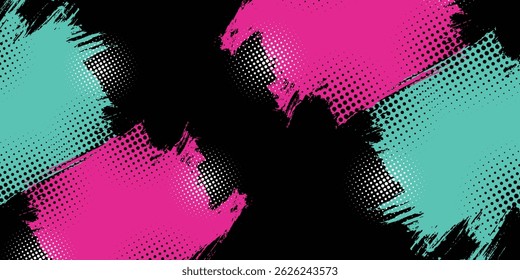 Abstract sporty lines pink blue green grunge car sticker wrap banner. vector