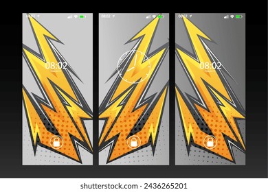 El fondo de pantalla de teléfono inteligente deportivo abstracto con estilos de forma de rayo