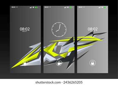 The abstract sporty smartphone wallpaper with lightning shape styles