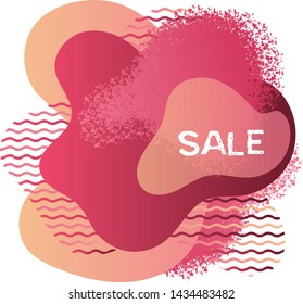 Abstract spot design for effective marketing. Bright decor element with sale banner. Vector illustration for discount.