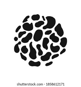 abstract spot of dots, vector illustration. black elements are collected in an abstract flower. For patterns, tableware design, Wallpaper, packaging.