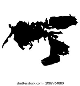 Abstract spot isolated on white background. Black ink stains. Grunge texture for the design of cards and flyers. Model for creating digital brushes. Vector illustration.