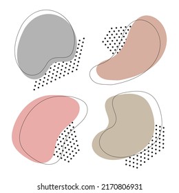 Abstract spot in pastel colors. Background for tags, cards, banners. Set of 4 colored spots - space for text
