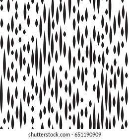 Abstract spot seamless pattern. Black and white floral blot texture. Fall dot ornamental background