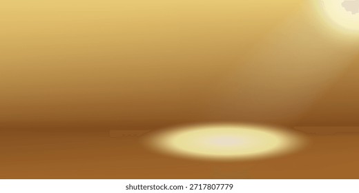 abstrakter Spotlight in der Mitte auf Farbverlauf-Gold-Hintergrund kann für Notebook-Cover Produkt-Paket Design Lebensmittel-und Getränke-Label Werbung Plakat Website Banner Vektor eps.