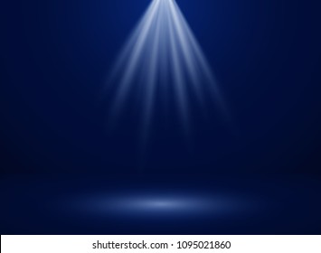 Abstract of spotlight presentation on dark blue gradient background, illustration vector eps10