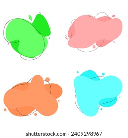 Abstract spots of different colors for articles and social networks. Spots of different colors with lines. Bright shapes. Shapes and abstract forms.