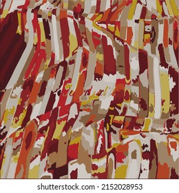 Abstract Spots, Multicolor Stripes of Fabric as an Art Object