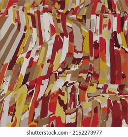 Abstract Spots, Multicolor Stripes of Fabric as an Art Object