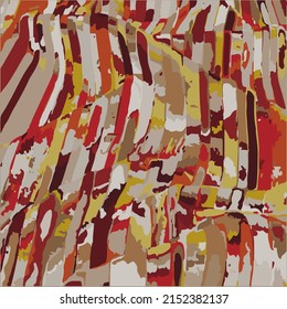 Puntos abstractos, bandas multicolores de tela como objeto artístico