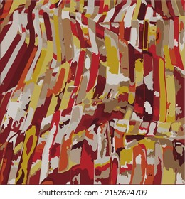 Puntos abstractos, bandas multicolores de tela como objeto artístico