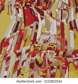 Abstract Spots, Multicolor Stripes of Fabric as an Art Object