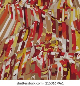 Puntos abstractos, bandas multicolores de tela como objeto artístico