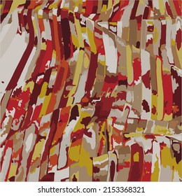Abstract Spots, Multicolor Stripes of Fabric as an Art Object