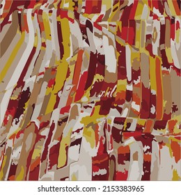 Puntos abstractos, bandas multicolores de tela como objeto artístico