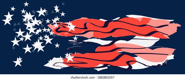 Abstract spots of strips and stars like USA flag eps10 vector illustration.