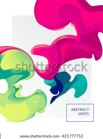 Abstract spots in white. Liquid ink. Modern style trends. Background for banner, card, poster, identity.