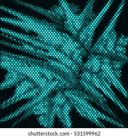 Abstract Spotted blue background halftone effect. Vector illustration with black background