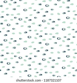 Abstract spotted blue drops seamless vector pattern.