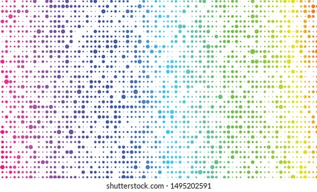 Abstract spotted illustration background. Vector particle pattern with point. Rainbow dots.