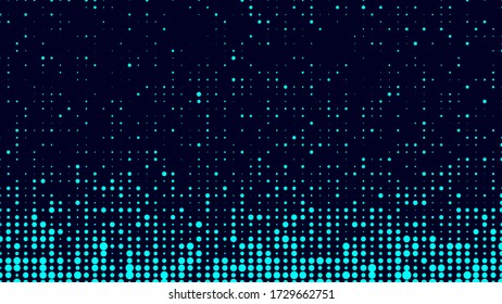 Abstract spotted illustration background. Vector particle pattern with point. Blue dots. Halftone texture