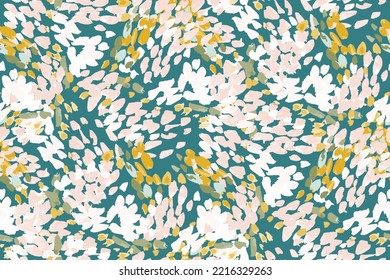 Abstract spotted seamless pattern painted with paint