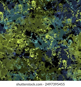 Abstract spotted seamless pattern painted with paint  art clone grunge water macro image dark smudge pen