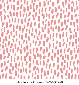 Abstract spotted seamless pattern in pastel colors. Background with pink brush strokes. Vector hand-drawn illustration. Perfect for decorations, wallpaper, wrapping paper, fabric.