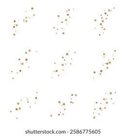 Abstract spread gold dots element sky galaxy vector illustration on white background..