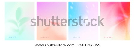 Abstract spring, autumn, winter and summer gradient background. Color shadow leaves backdrop. Fall autumn. Summer flower. Gradation light and shadow, soft pastel blur. Soft gradient mesh illustration