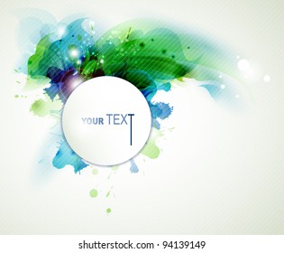 Abstract   spring background with blue and green elements