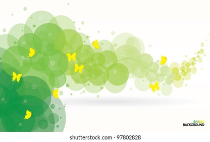 Abstract Spring Background With Butterflies