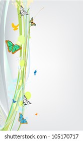 abstract spring background with butterfly