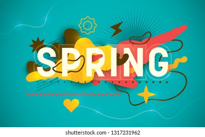 Abstract spring background design in color. Vector illustration.