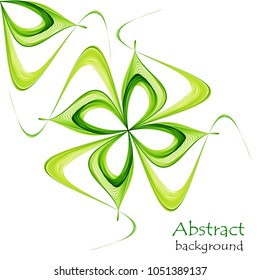 Abstract spring background with abstract greens on a white background