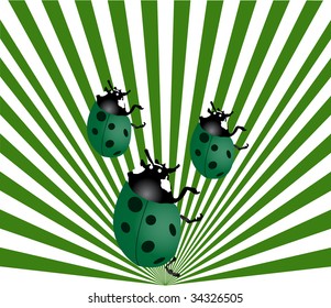 Abstract spring background with ladybird